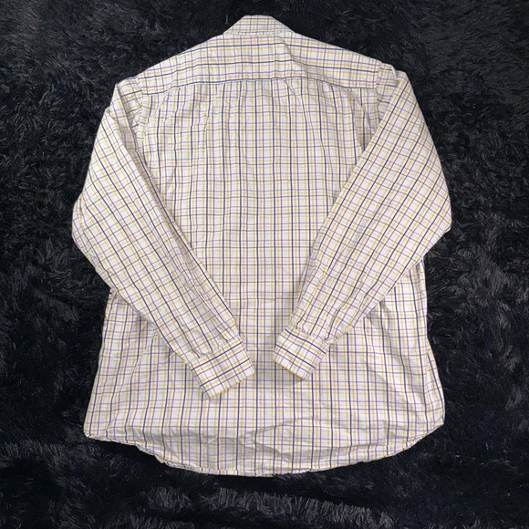 TailorByrd Shirt Mens XL Tall XLT Yellow Purple Plaid Button Down Long Sleeve - Picture 7 of 7
